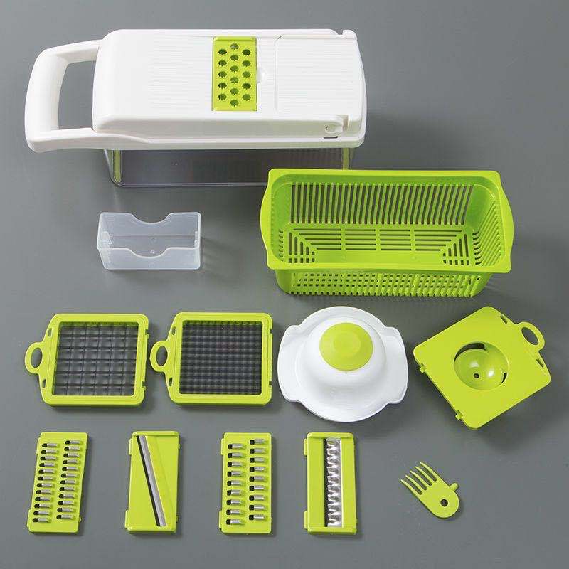 Slicefy Master™ 野菜カッター多機能スライサー|千切り・角切り・おろし器付き|家庭用キッチングレーター