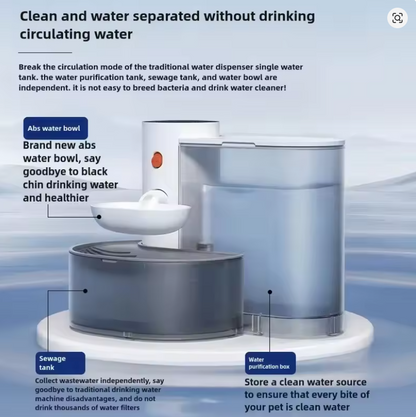 ペット重力排水猫用飲水器💧流れる水♻️充電式自動給水器🐱犬用飲水器🐶