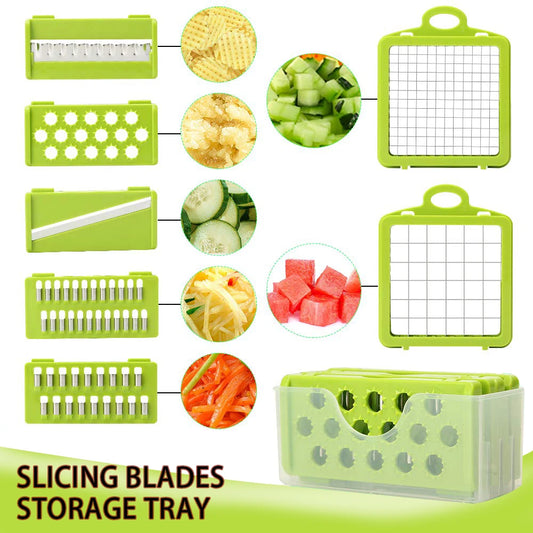 Slicefy Master™ 野菜カッター多機能スライサー｜千切り・角切り・おろし器付き｜家庭用キッチングレーター