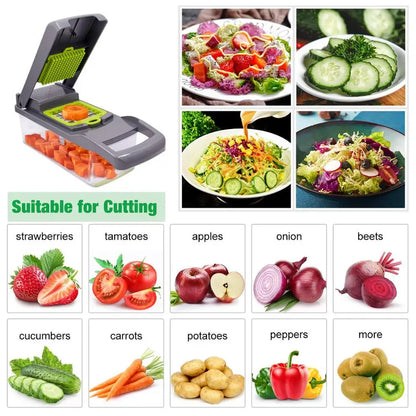Slicefy Master™ 野菜カッター多機能スライサー｜千切り・角切り・おろし器付き｜家庭用キッチングレーター