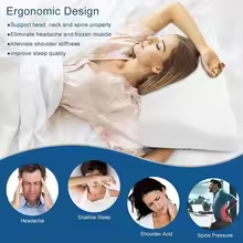 Orthopedic Latex Magnetic 50*30CM White Color Neck Pillow Slow Rebound Memory Foam Pillow Cervical Health Care Pain Release